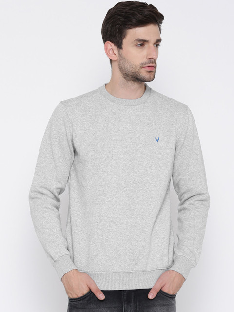 

Allen Solly Men Grey Melange Solid Sweatshirt