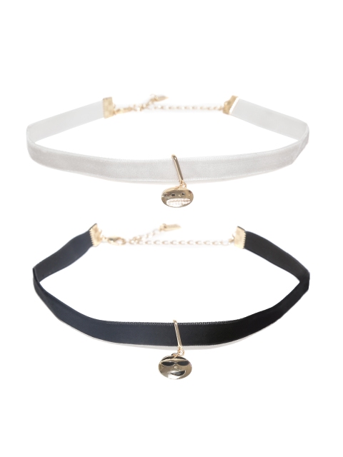 

Steve Madden Set of 2 Choker Necklaces, Black