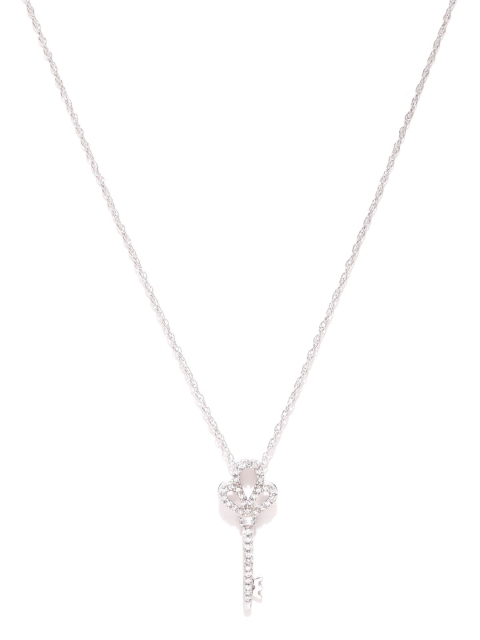 

Pipa Bella 18K Silver-Plated Handcrafted Zirconia Stone-Studded Pendant with Chain