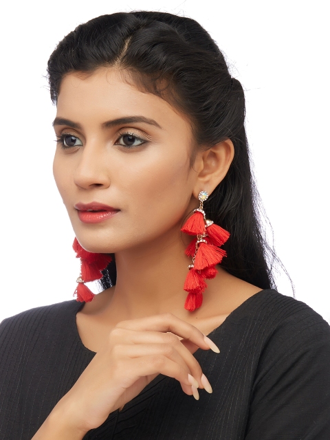 

Pipa Bella Red Tasselled Drop Earrings