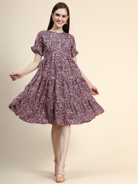 

WESTHOOD Pink Floral Empire Dress