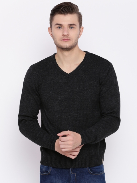 

Peter England Casuals Men Charcoal Grey Solid Pullover