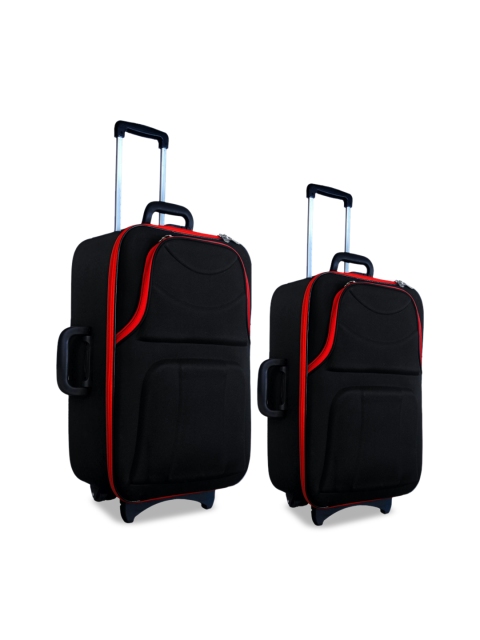 

Trumpkin Set Of 2 Solid Soft-Case Trolley Bag, Black