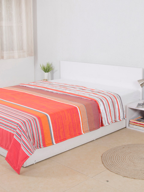

House This Red & Orange Striped AC Double Queen Dohar