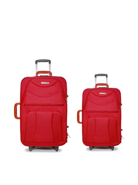 

Trumpkin Set Of 2 Red Solid Soft-Case Trolley Bag