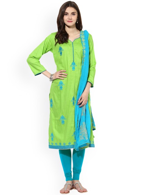 

Saree mall Green & Blue Unstitched Dress Material