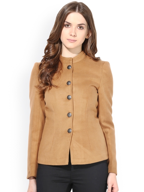 

The Vanca Women Tan Brown Felt Tailored Jacket