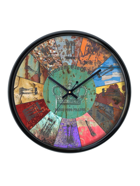 

RANDOM Green Round Printed Analogue Wall Clock, Multi