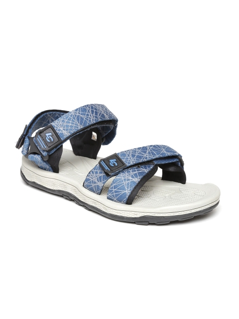 

Lee Cooper Men Teal Blue Printed Sports Sandals