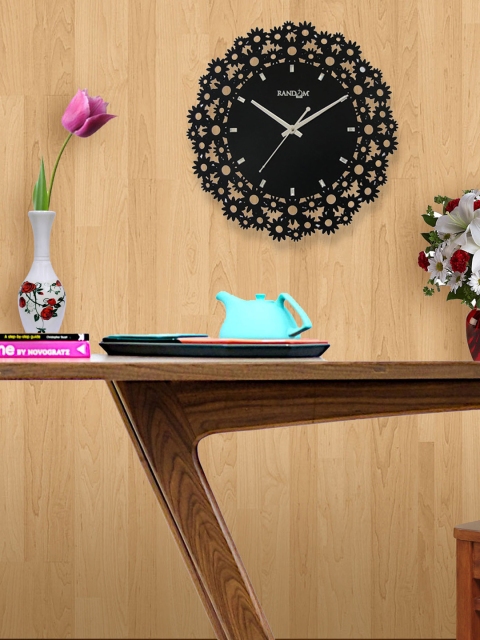 

RANDOM Black Dial 29.2 cm Asymmetric Wooden Wall Clock