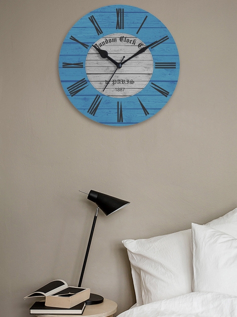 

RANDOM Grey & Blue Dial Wooden 29.2 cm Analogue Wall Clock
