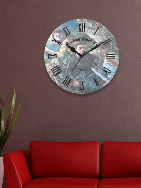 

RANDOM Blue Dial Round 29.2 cm Analogue Wooden Wall Clock