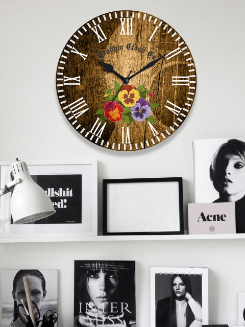 

RANDOM Brown & Beige Dial 29.2 cm Round Analogue Wooden Wall Clock