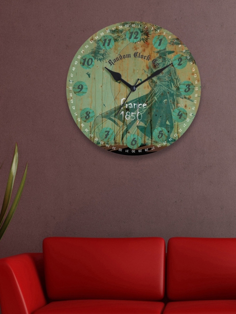 

RANDOM Green Printed Dial 29.2 cm Round Wooden Wall Clock