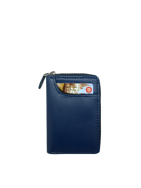 

GREEN DRAGONFLY Unisex Blue Zip Detail PU Zip Around Wallet
