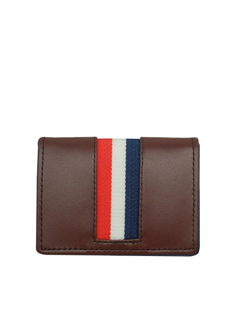 

GREEN DRAGONFLY Unisex Coffee Brown & White Colourblocked PU Card Holder