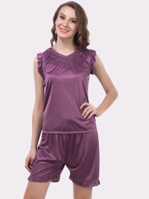 

Fasense Women Purple Night suit