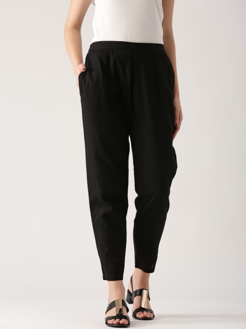 

Libas Women Black Solid Casual Trousers