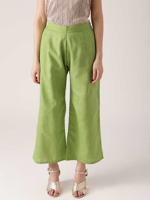 

Libas Women Green Solid Wide Leg Palazzos