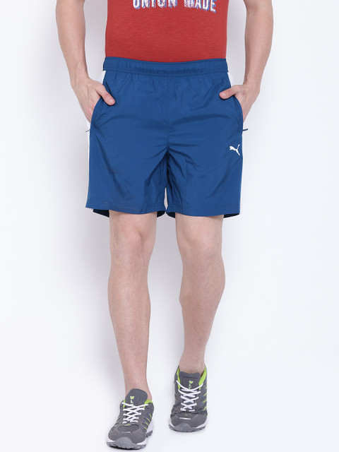 

Teal Blue Solid Regular Fit Sports Shorts