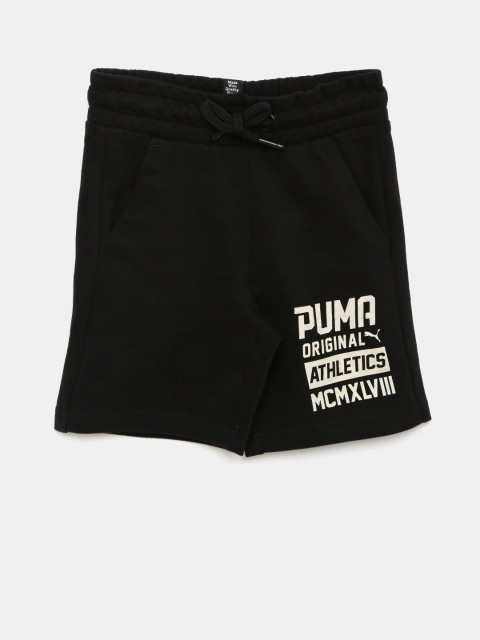 

Puma Boys Black Printed Regular Fit Regular Shorts
