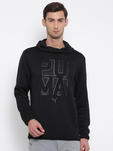 

Puma Men Black Printed Hooded Sweatshirt
