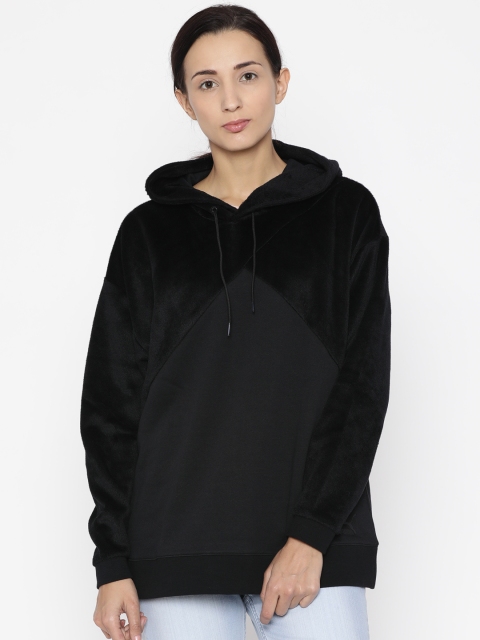 

Puma Women Black Solid Hooded Sweatshirt