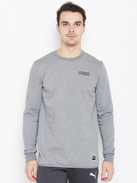 

Puma Men Grey Melange Record Solid Sweatshirt