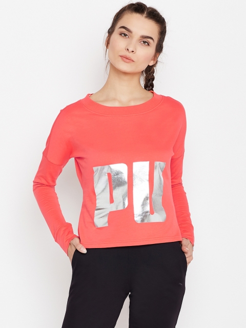 

Puma Women Coral Pink Printed Sweatshirt