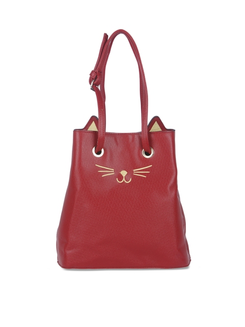 

FUR JADEN Red Self-Design Tote Bag
