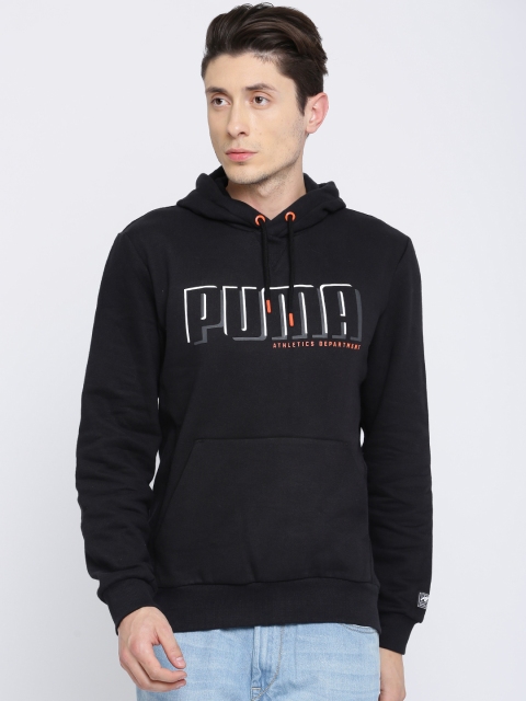 

Puma Men Black Printed Hooded Sweatshirt