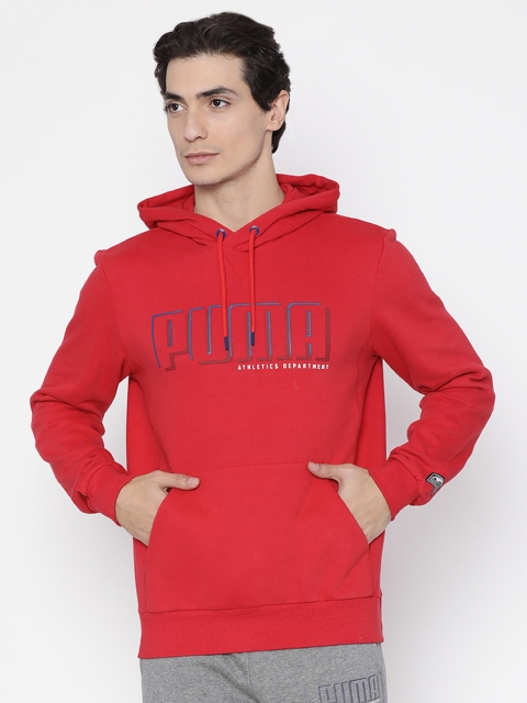 

Puma Men Red Printed Hooded Sweatshirt