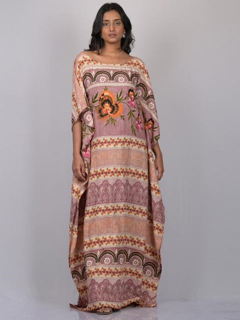 

OWO THE LABEL Multicoloured Ethnic Motifs Maxi Maxi Dress, Multi