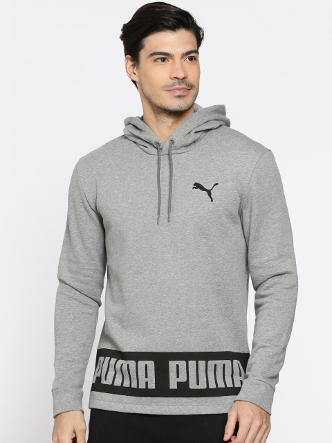 

Puma Men Grey Printed Rebel Hooded Sweatshirt