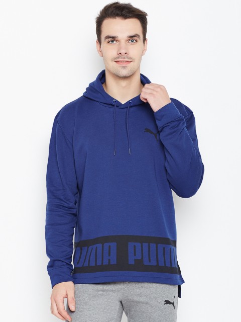 

Puma Men Blue Rebel Printed Hooded Sweatshirt