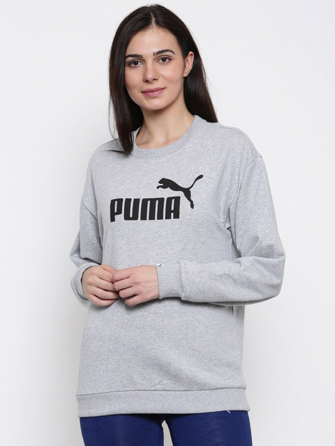 

Puma Women Grey Printed ESS No.1 Crew TR W Sweatshirt