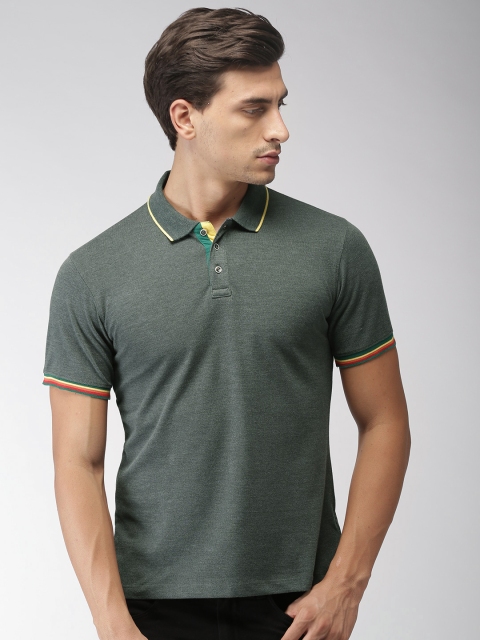 

INVICTUS Men Grey Solid Polo Collar T-shirt