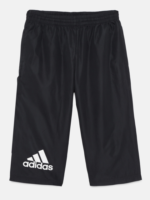 

ADIDAS Boys Black Solid Three-Quarter Track Pants