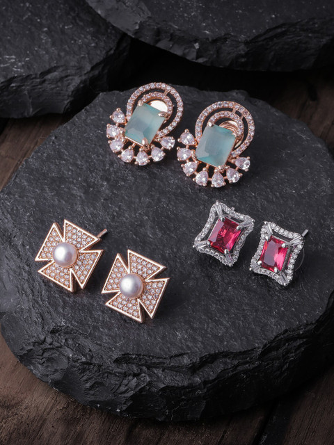 

Brandsoon Multicoloured Feather Shaped Studs Earrings, Multi