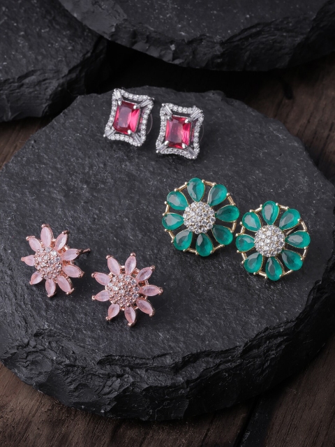 

Brandsoon Multicoloured Feather Shaped Studs Earrings, Multi
