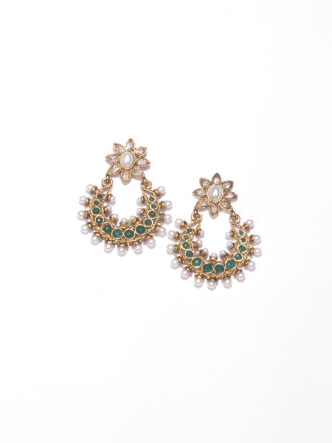 

Fida Green Crescent Shaped Chandbalis