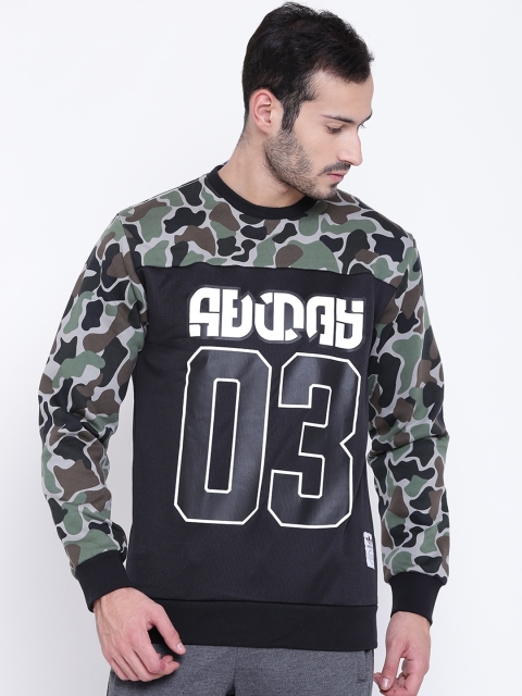 

ADIDAS Originals Men Olive Green & Black Winter Crew Printed Sweatshirt