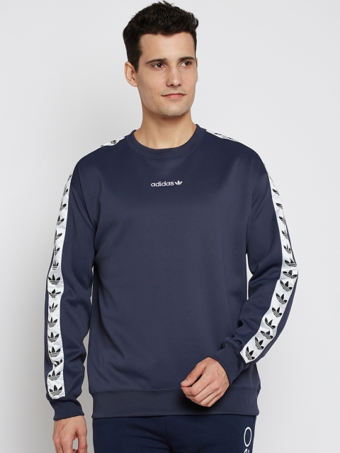 

ADIDAS Originals Men Navy Tonto Tape Crew Solid Sweatshirt, Navy blue