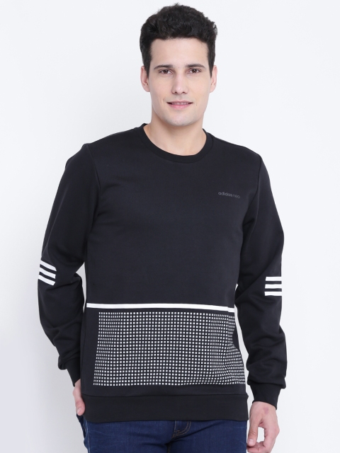 

ADIDAS NEO Men Black & White RFLCT GR Printed Sweatshirt