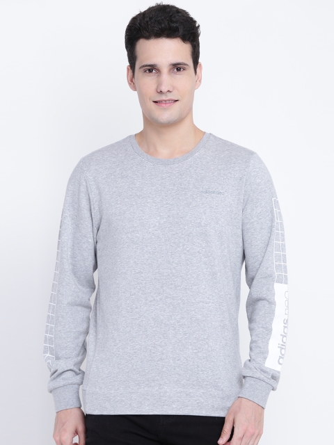 

ADIDAS NEO Men Grey Melange CS WC Printed Detail Sweatshirt