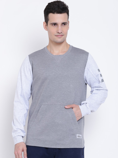 

Adidas NEO Men Grey Melange UT FAB Mix Solid Sweatshirt