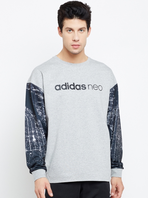 

Adidas NEO Men Grey Melange CS BRNDD Printed Sweatshirt