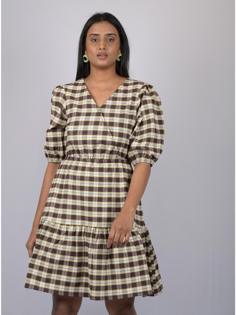 

OWO THE LABEL Multicoloured Checked Dress, Multi