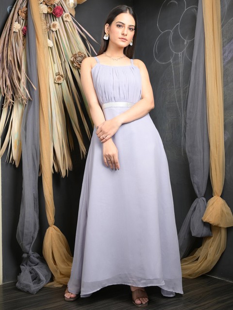 

OWO THE LABEL Grey Chiffon Maxi Maxi Dress