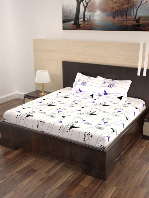 

Story@Home White Cotton 186 TC Double Bedsheet with 2 Pillow Covers